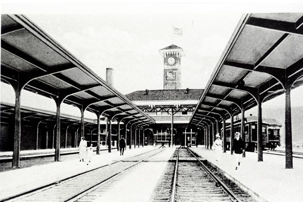Chicago, Milwaukee and St. Paul's depot in Butte, MT Now KXLF TV Station Circa 1929