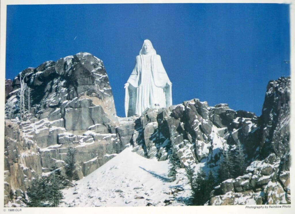 Picture of Our Lady of the Rockies (from a calendar). The photo was originally taken by Rainbow Photo of Butte, MT. Circa 1990